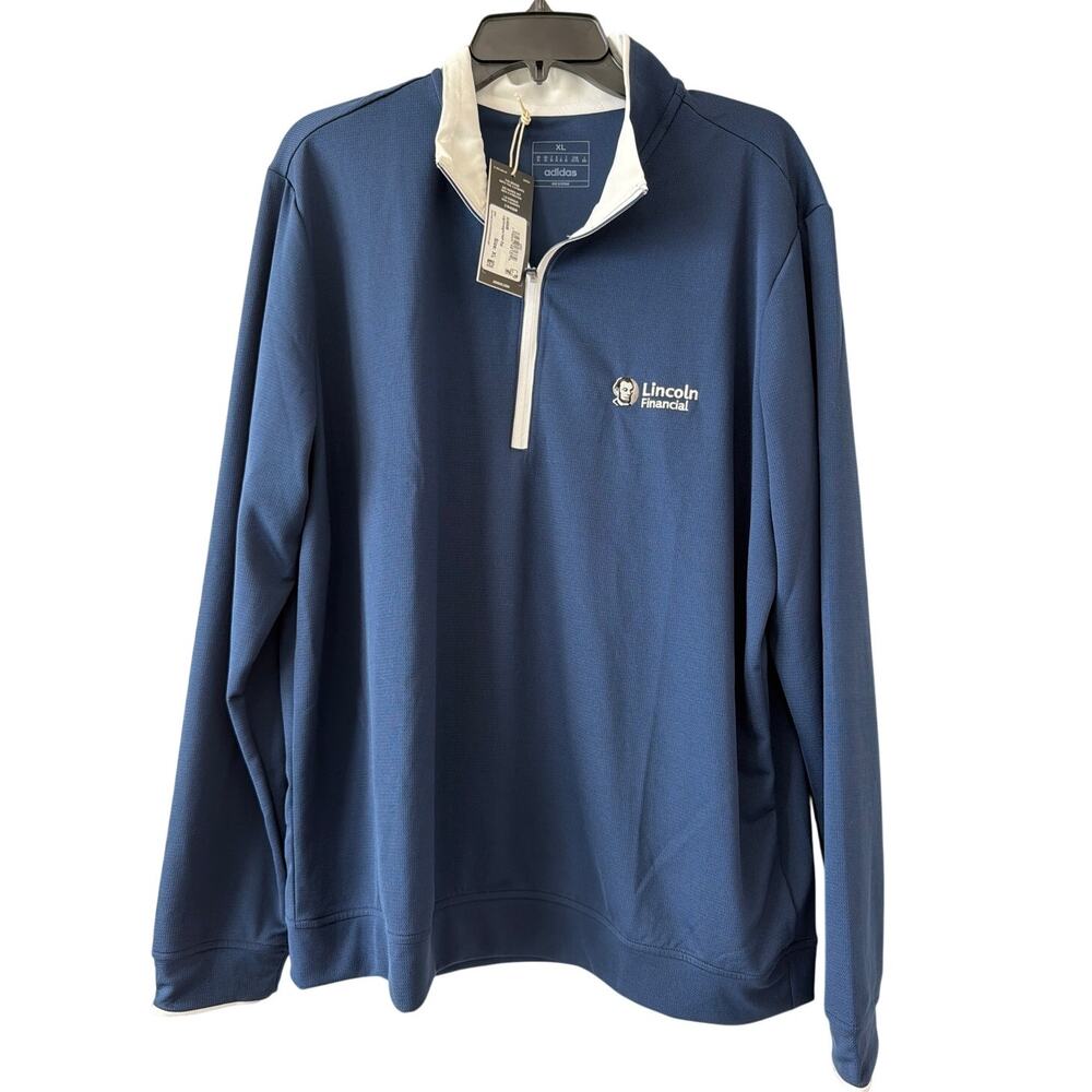 Adidas Navy Blue Lightweight Half-Zip Golf Pullover Lincoln Financial Men’s XL